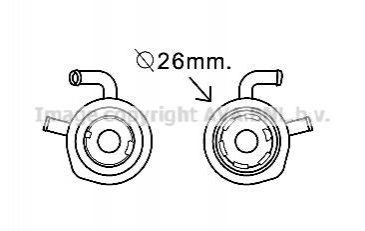 RT3611 AVA Cooling Systems Радіатор масляний Renault Megane II Scenic II 1,5DCI Kangoo I 1,5DCI (RT3611) AVA