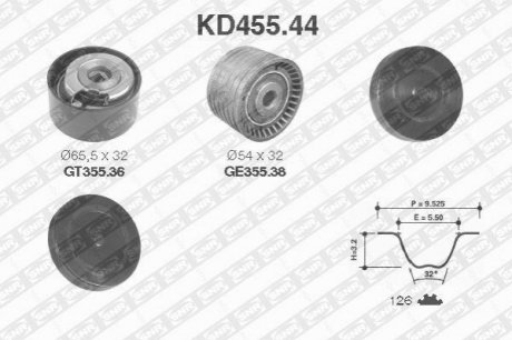 KD455.44 NTN SNR Роликовий модуль натягувача ременя (ролик, ремень)