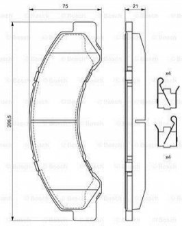 0 986 494 677 Bosch Колодки гальмівні дискові (комплект 4 шт)