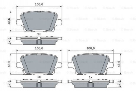 0 986 424 872 Bosch Колодки гальмівні дискові (комплект 4 шт)