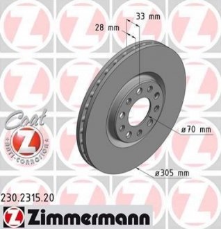 230.2315.20 Otto Zimmermann GmbH Диск гальмівний