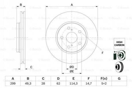 0 986 479 F49 Bosch Диск гальмівний