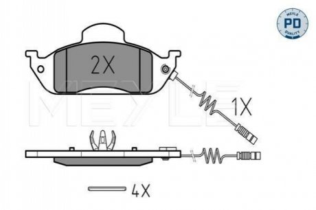 025 231 9317/PD Meyle Комплект гальмівних колодок з 4 шт. дисків