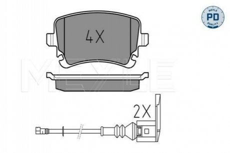 025 233 2617-1/PD Meyle Комплект гальмівних колодок з 4 шт. дисків