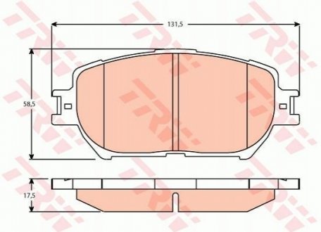 GDB3628 TRW Комплект гальмівних колодок з 4 шт. дисків