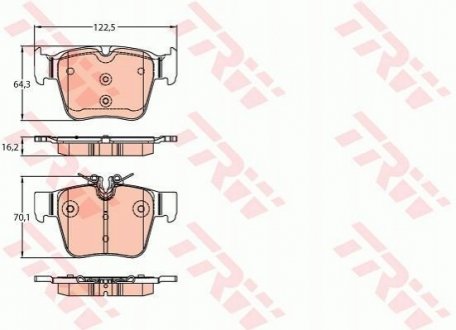 GDB2154 TRW Комплект гальмівних колодок з 4 шт. дисків