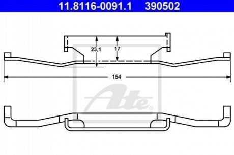 11.8116-0091.1 ATE Пружина гальмівних колодок