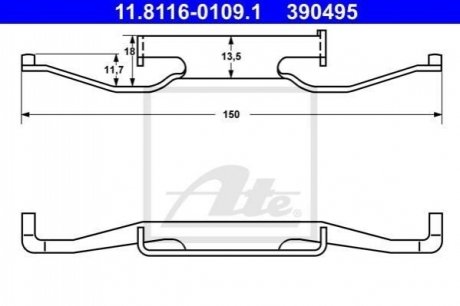 11.8116-0109.1 ATE Пружина гальмівних колодок