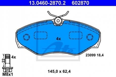 13.0460-2870.2 ATE Гальмівні колодки