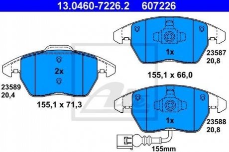 13.0460-7226.2 ATE Гальмівні колодки