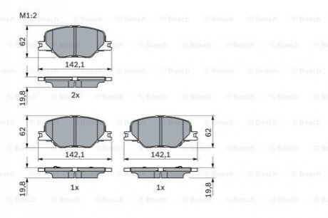 0986424868 Bosch Гальмівні колодки