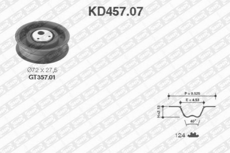 KD457.07 NTN SNR Ремонтний комплект для заміни паса  газорозподільчого механізму