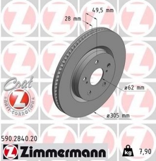 590.2840.20 Otto Zimmermann GmbH Диск гальмівний