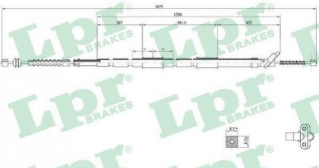 C0861B LPR Трос ручного гальма