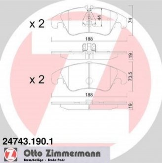 24743.190.1 Otto Zimmermann GmbH Колодки гальмівні дискові, к-кт