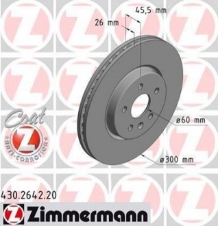 430.2642.20 Otto Zimmermann GmbH Диск тормозной передний