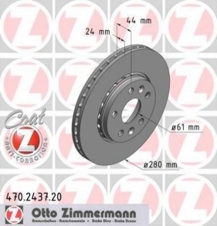 470.2437.20 Otto Zimmermann GmbH Диск тормозной COAT Z