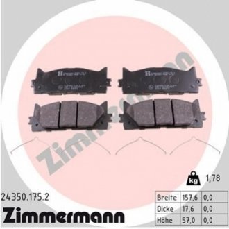24350.175.2 Otto Zimmermann GmbH Колодки гальмівні дискові, к-кт перед