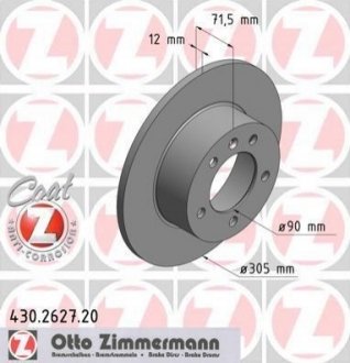 430.2627.20 Otto Zimmermann GmbH Диск гальмівний Coat Z