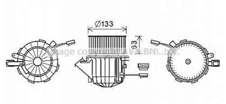 AI8394 AVA Cooling Systems Вентилятор обігрівача салону Audi A4 12>15, A5 12/11>, Q5 12/12>, Porsche Macan I (AI8394) AVA