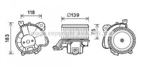 FT8431 AVA Cooling Systems Вентилятор отопителя салона Citroen Nemo Peugeot Bipper Fiat Qubo 1,3HDI 08> Pun