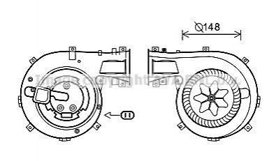 OL8618 AVA Cooling Systems Вентилятор обігрівача салону Opel Vectra C 02> climat (OL8618) AVA