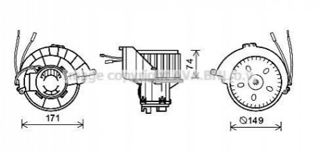 OL8627 AVA Cooling Systems Вентилятор отопителя салона Opel Astra G AC+ (OL8627) AVA