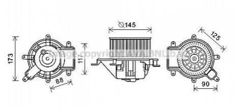 PE8390 AVA Cooling Systems Вентилятор обігрівача салону Peugeot 3008 5008 Citroen DS5 (PE8390) AVA