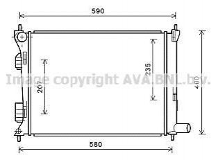 HYA2277 AVA Cooling Systems Радіатор охолодження двигуна Accent IV 1.4 i CVVT 11/10-(AVA)