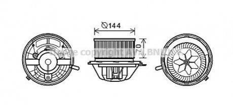 MS8607 AVA Cooling Systems Вентилятор обігрівача салону MB A-class 169 04>12, B-class 245 05>11 AC+ (MS8607) AVA