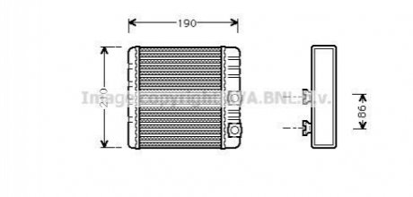 BWA6211 AVA Cooling Systems Радіатор обігрівача салону BMW 3e46 00>, X3e83 (BWA6211) AVA