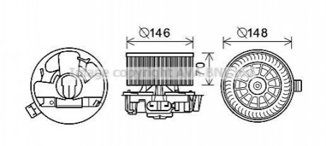 RT8576 AVA Cooling Systems Вентилятор обігрівача салону Renault Clio III (RT8576) AVA