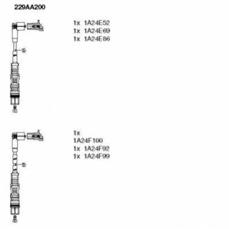 229AA200 Bremi Комплект проводів високої напруги