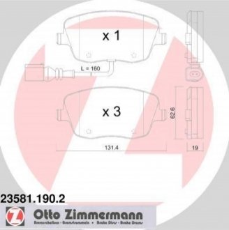 235811902 Otto Zimmermann GmbH Колодки гальмівні дискові, к-кт
