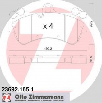 236921651 Otto Zimmermann GmbH Колодки гальмівні дискові, к-кт