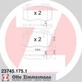 237451751 Otto Zimmermann GmbH Колодки гальмівні дискові, к-кт