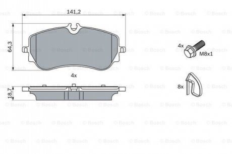 0986424875 Bosch Гальмівні колодки дискові