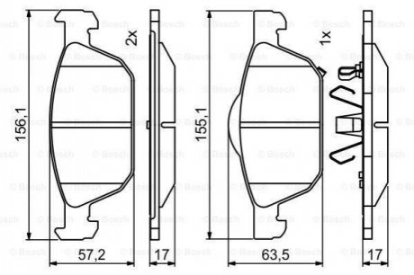 0986494785 Bosch Гальмівні колодки дискові