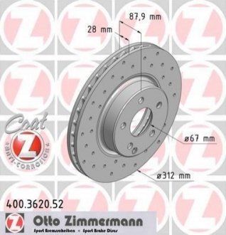 400362052 Otto Zimmermann GmbH Диск гальмівний SPORT Z