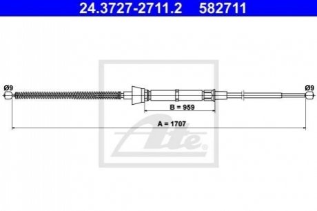 24372727112 ATE Трос ручного гальма