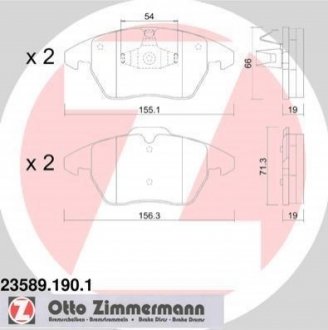 235891901 Otto Zimmermann GmbH Колодки гальмівні дискові передние , к-кт