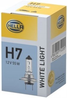 8GH223498131 Hella Лампа розжарювання, H7 12V 55W PX26d WL 4200K White Light