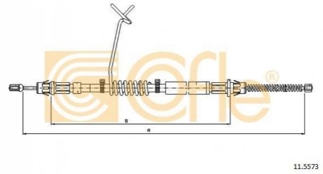 115573 COFLE Трос гальмівний FORD Transit RWD Cab single wheels