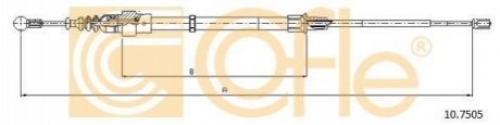 107505 COFLE Трос ручного гальма L/P VW Golf 4/Audi A3/Bora  L=