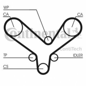 CT726K2 Continental Комплект пасу ГРМ Audi 80/A4/A6/A8 2.6/2.8i 91-01