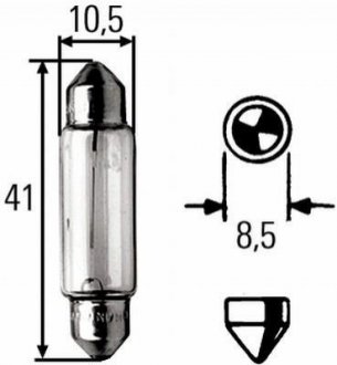 8GM002091121 Hella Автолампа SV8,5 12V 18W 11X41