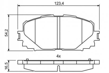Колодки гальмівні дискові (комплект 4 шт) 0986494770