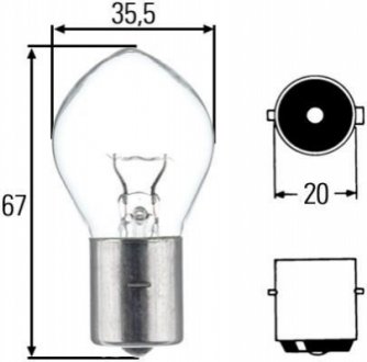 8GA002083251 Hella Лампа розжарювання, F2 24V 35W BA 20s