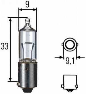 8GH002473191 Hella Автолампа BA9S 12V 10W BA9S T10W