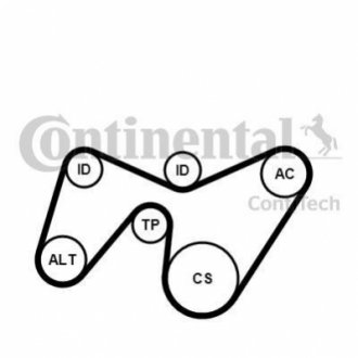 6PK1642K2 Continental Комплект (ремень+ролики)